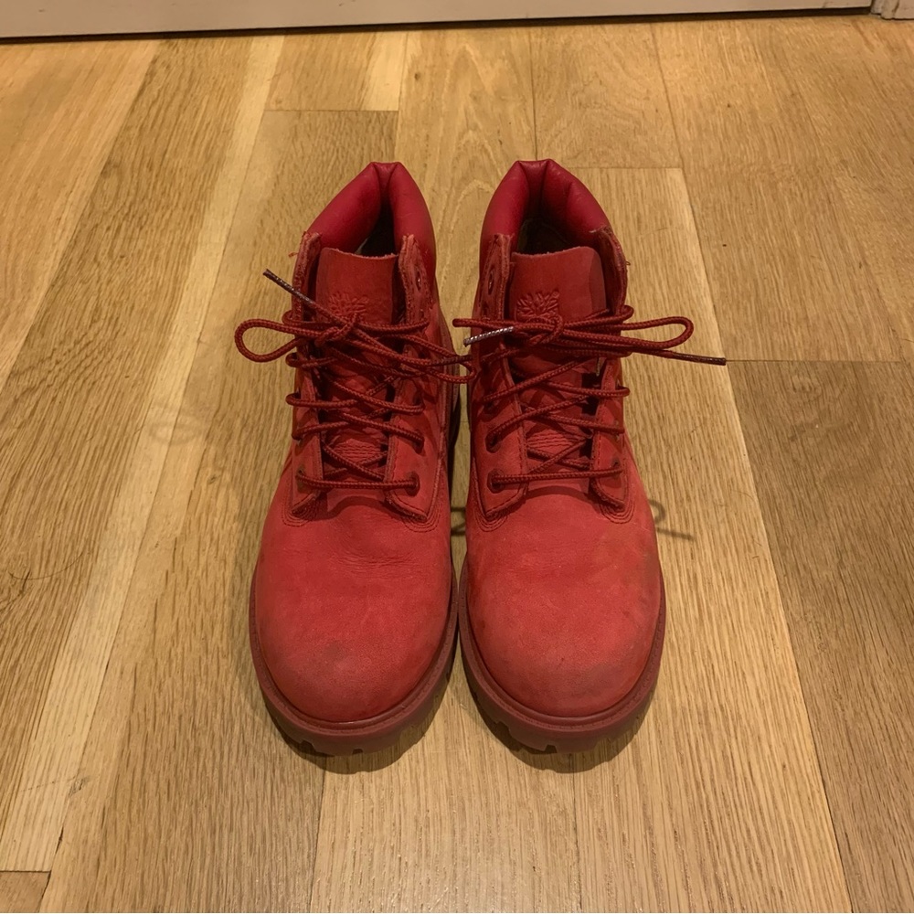 Red Timberland Boots sz kids 2